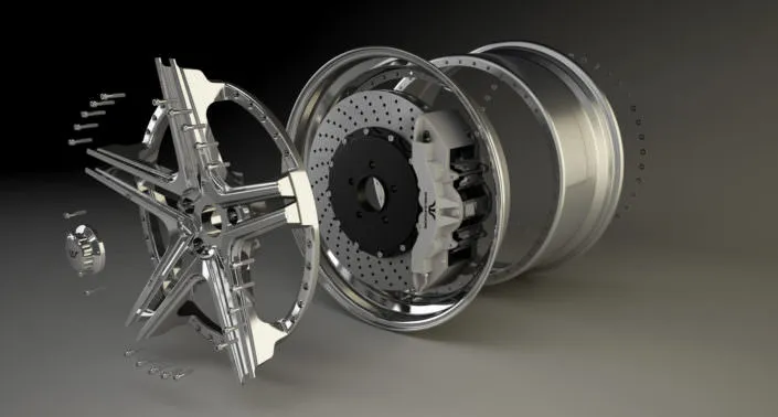 Explosion drawing of hybrid-wheel FiveStar Explosion drawing of hybrid-wheel FiveStar