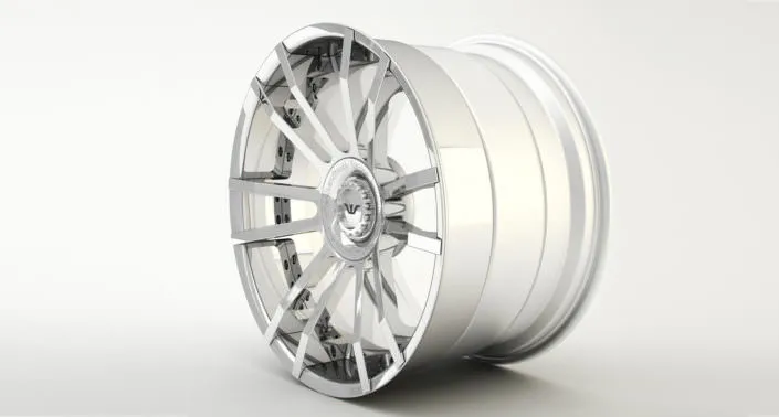 Finishing sample: full glossy wheel looking like chrome Finishing sample: full glossy wheel looking like chrome