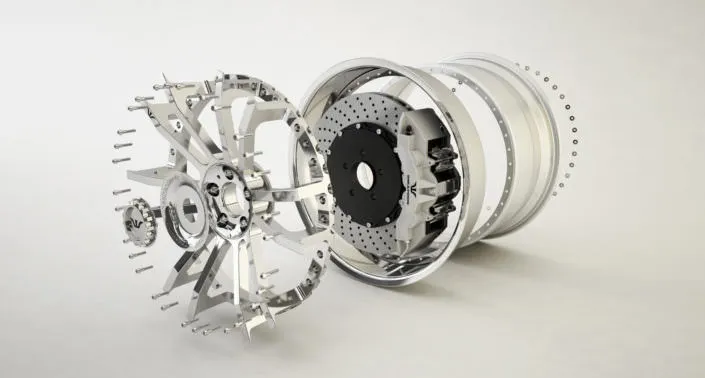 20 Zoll F.I.W.E. Felge in Detailansicht explosionszeichnung felge 21 zoll konkav