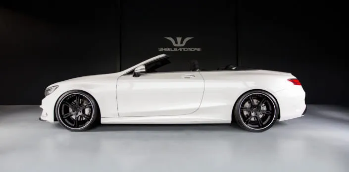 new s63 convertible with 22 inch wheels in black with white outline