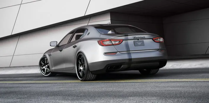 tuning maserati quattroporte 550hp with 22 inch wheels