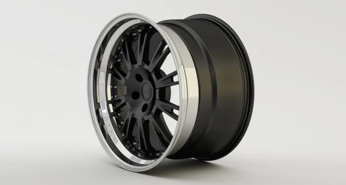 Matte black Du-L wheel with stainless steel outside rim Matte black Du-L wheel with stainless steel outside rim