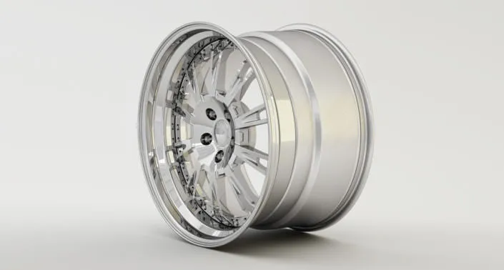 Full glossy Du-L wheel with stainless steel outside rim Full glossy Du-L wheel with stainless steel outside rim