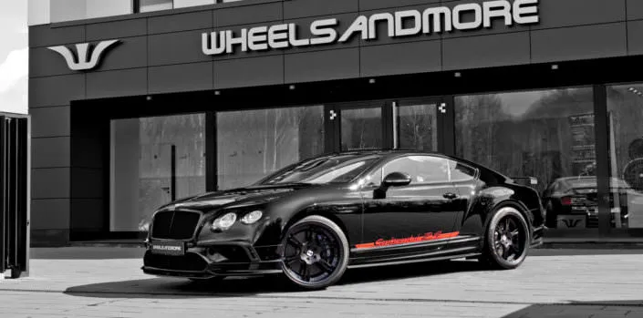 tuning-continental-bentley black continental 24 with wheels and exhaust