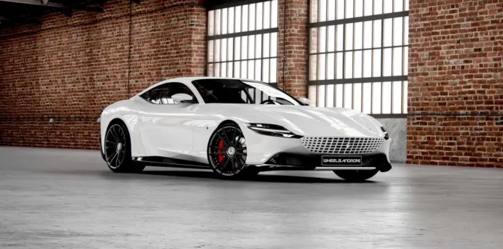 21-inch-Ferrari-Roma white roma with 21 inch fiwe wheels from wheelsandmore