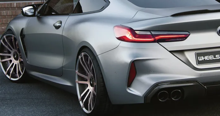 BMW M8 Competition Grey Metallic with F.I.W.E. wheels (Rearview-Zoom) BMW M8 Competition Grey Metallic with F.I.W.E. wheels (Rearview-Zoom)