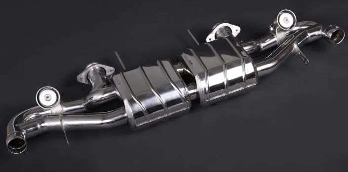 exhaust valve flaps stainless steel polished for aston martin vanquish