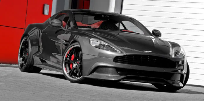nice grey aston martin vanquish with 21 inch 6porz ultralight forged wheels
