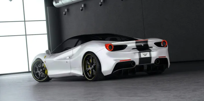 Tuning-ferrari-488 white ferrari 488 with 21 inch 6sporz² wheels
