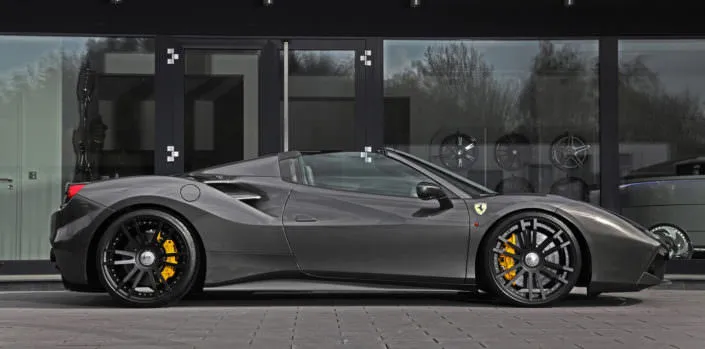 wheels-ferrari-488-forged-22-inch grey ferrari 488 gts with 21 inch wheels and suspension spring sideview