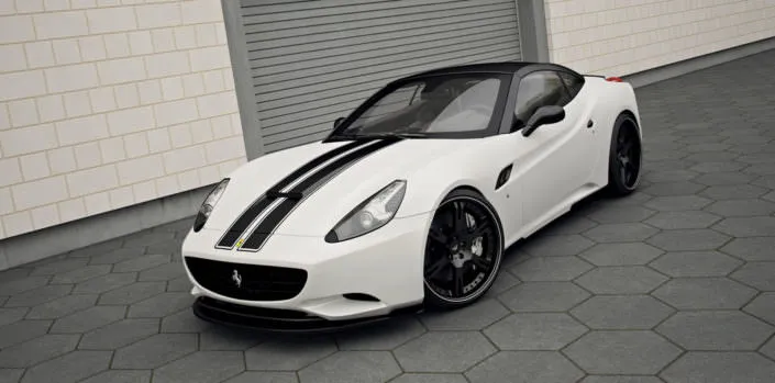 Chiptuning-Ferrari-California 9,0 + 12,5x21 inch 6sporz wheels in black on white ferrari cali