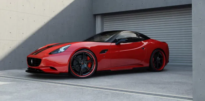 Ferrari-California-tuning-wheels red ferrari california with black and red 6sporz wheels