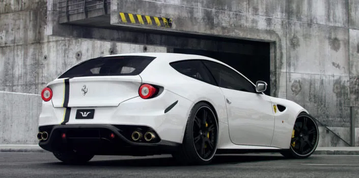 Ferrari-FF-exhaust-22-inch white ferrari ff with black wheels 6sporz and white outline