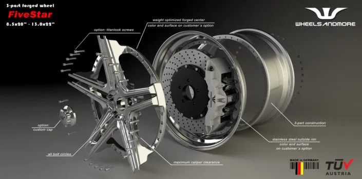 cast-multipart-wheels-Ferrari fivestar hybrid wheels for ferrari ff tuning