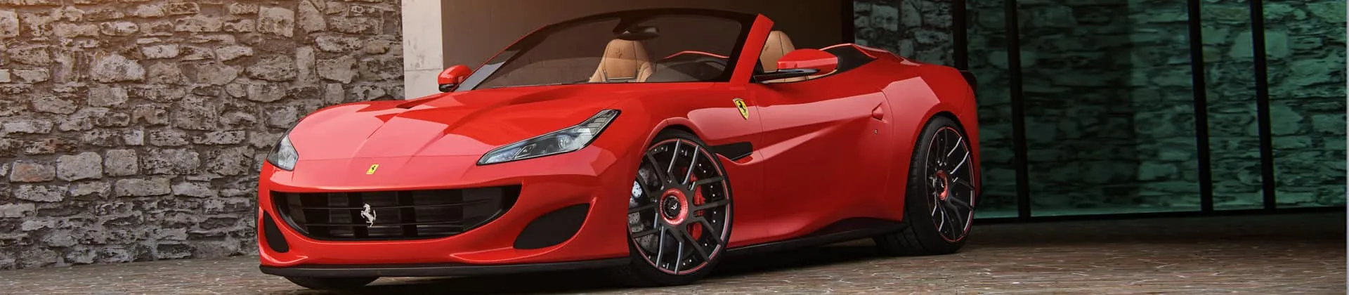 tuning-portofino-wheelsandmore frontal side view ferrari portofino with customized aftermarket rims