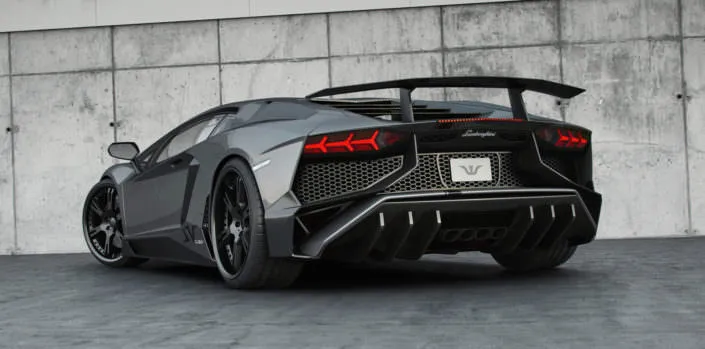 lamborghini aventaor lp750-4sv with wheels 20 and 21 inches black