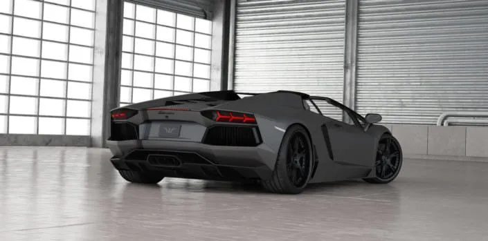 roadster aventador exhaust and black wheels