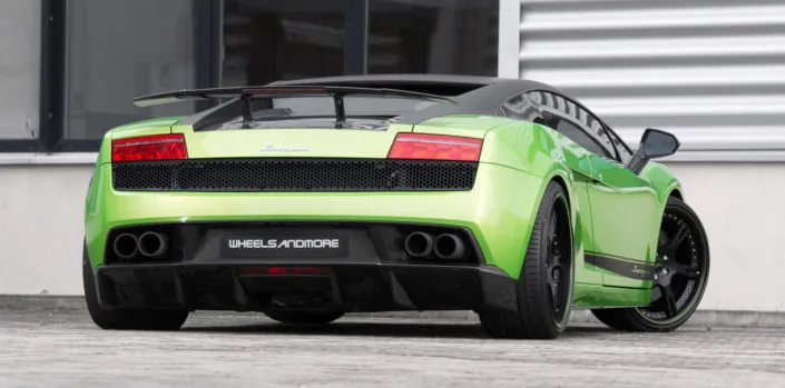 rear view superleggera with forged wheels and exhaust