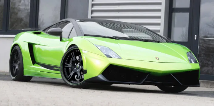 black coated 6sporz² wheels with green outliner