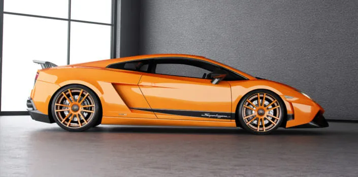 indivdiual fiwe wheel with orange coating on superleggera