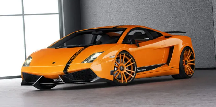 front view gallardo superleggera with fiwe wheel