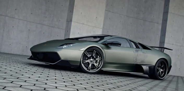 Lamborghini-Murcielago-exhaust-LP670-4 navi green murcielago with skull design and wheels, exhaust and power upgrade up to 720hp