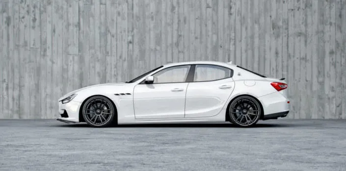 22 inch black fiwe wheels on whit ghibli