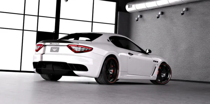black coated 21 inch wheels 6sporz on whit maserati mc stradale
