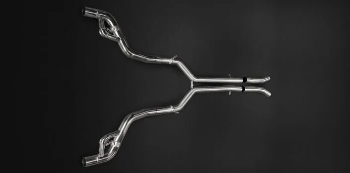 handcrafted exhaust mercedes amg gt with valve flaps