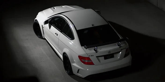 mercedes amg c63 black series top view with 20 inch 6sporz wheels