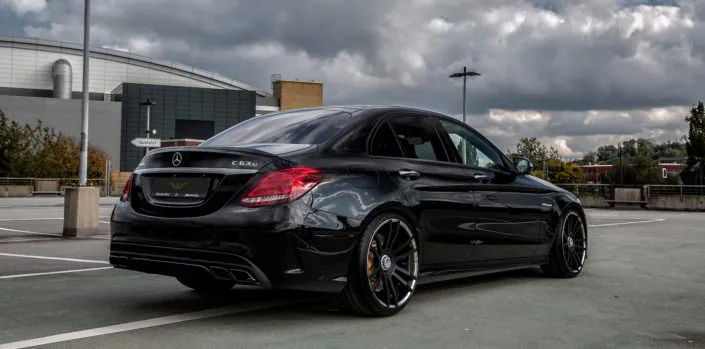 exhaust c63 amg s rear view