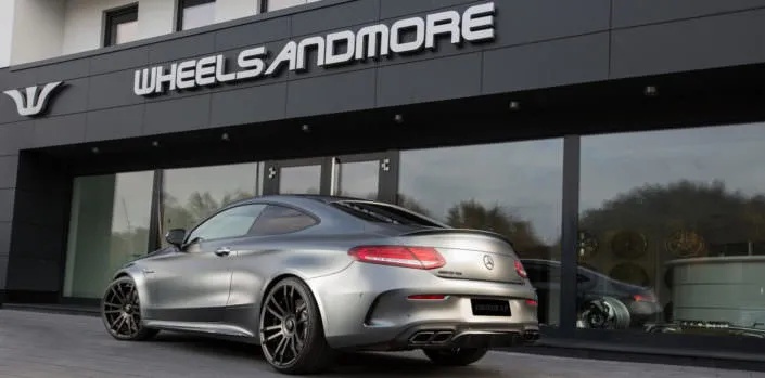 fiwe wheels matte black on mercedes c63amg coupe