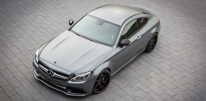 6sporz tuning modular forged wheels on mercedes c63 amg top view