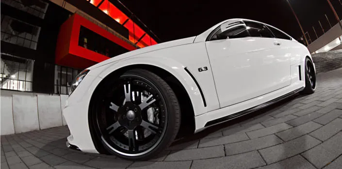 black 20 inch forged wheel on mercedes c63amg black series