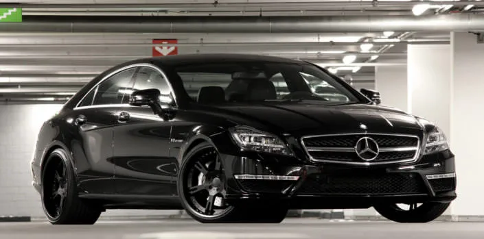 black mercedes cls63amg with tuning multipart forged wheels 6sporz