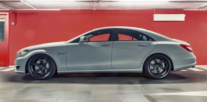 side view total mercedes cls 63 amg tuning with wheels