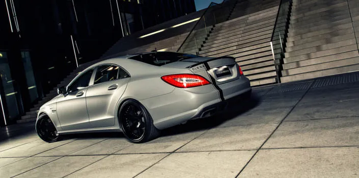 night vision cls63amg matte grey with 20 inch tuning wheels