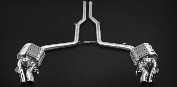 stainless steel 1.4828 exhaust with valve flaps for mercedes e212 63amg