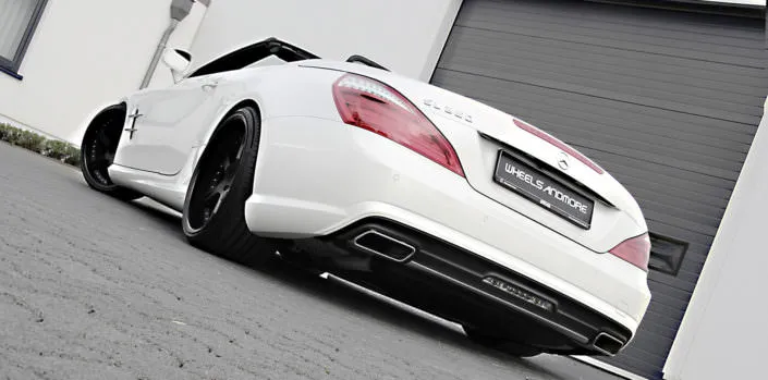 mercedes sl350 rear view exhaust and 11x20 inches wheel