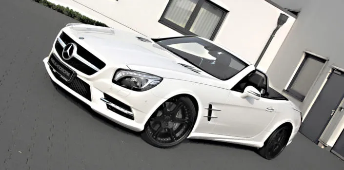 white sl350 with 20 inch 6sporz wheels