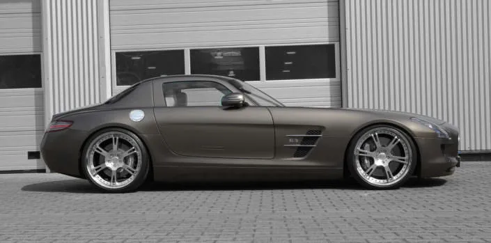 21 inch 6sporz wheels with matte clear coating on high glossy centers for mercedes sls amg