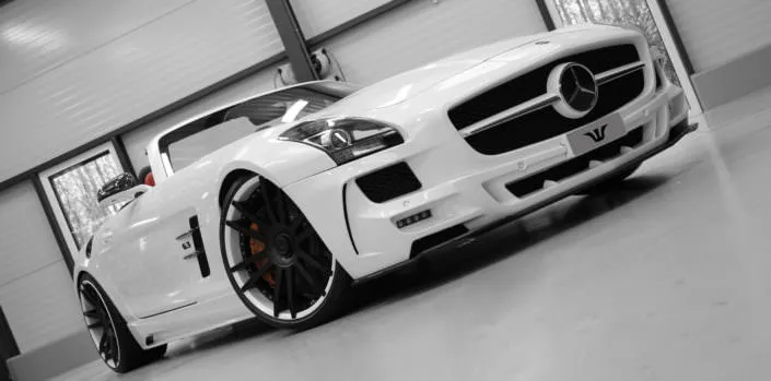 mercedes sls amg black series with 21 inch fiwe concave forged wheels