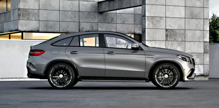 power-upgrade-792hp-Mercedes-GLE63-AMG side view mercedes gle63amg with 22 inch fiwe wheels black chrome