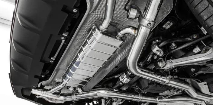 stainless steel flap exhaust with remote-able flaps for gle mercedes