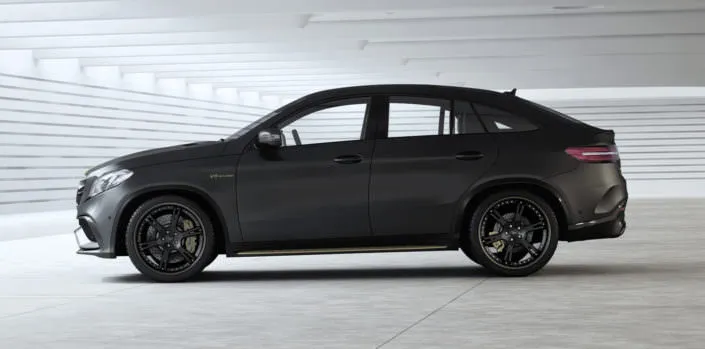 matte grey mercedes gle with tuning wheels, suspension lowering and power upgrade 792hp