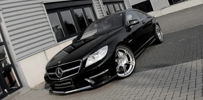 front side view black mercedes cl65amg