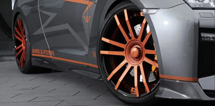 power-upgrade-gtr-nissan close up fiwe wheel 21 inch nissan gtr