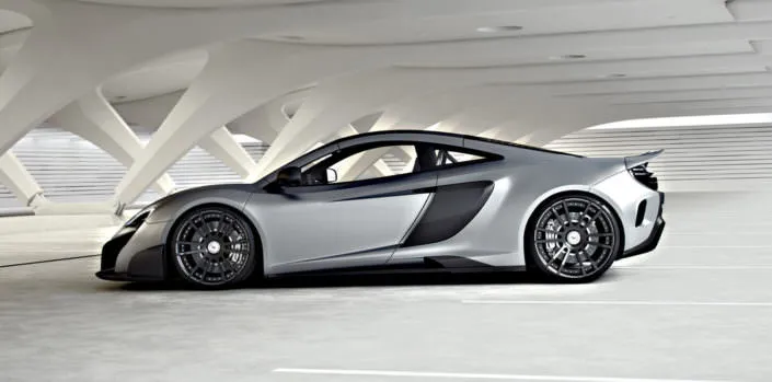 McLaren-675LT-Tuning 675lt mclaren wearing black coated fiwe wheels 20/21 inch full side view