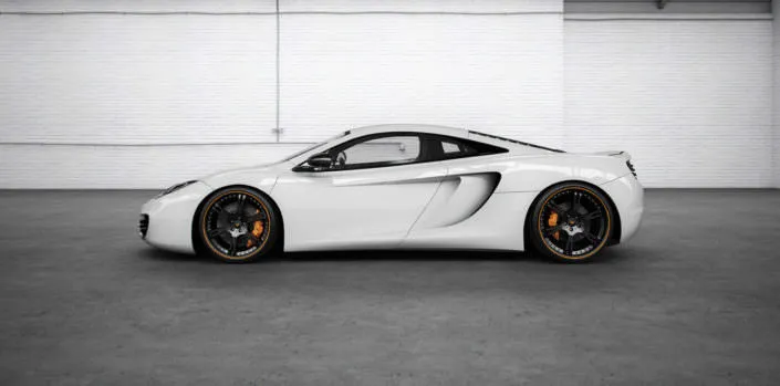 forged-wheels-McLaren-MP4-12C white mp4-12c wearing 6sporz wheels 20/21 inches in black with orange outline