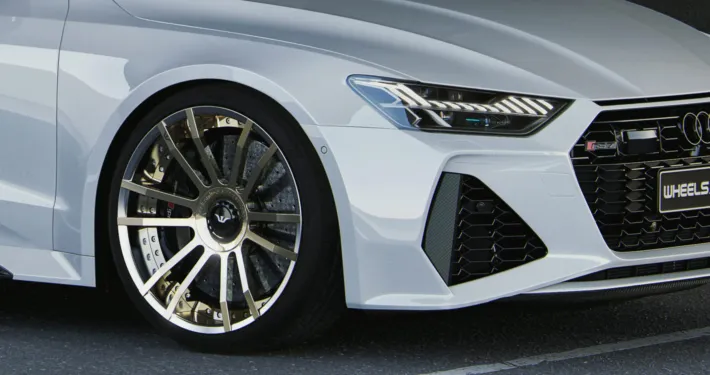 Audi white sideview front RS7 C8 rims FIWE